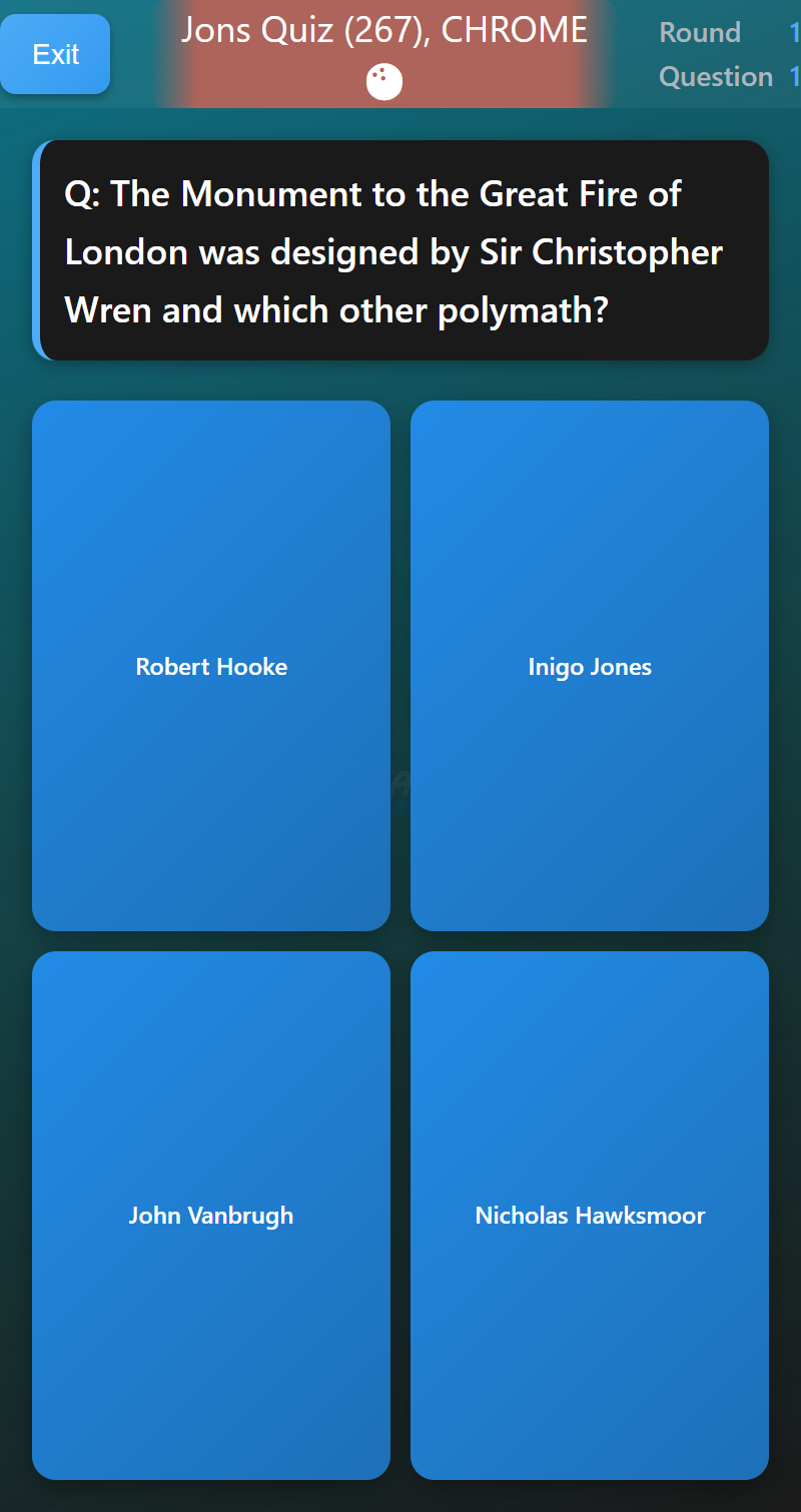 Quiz Master client view